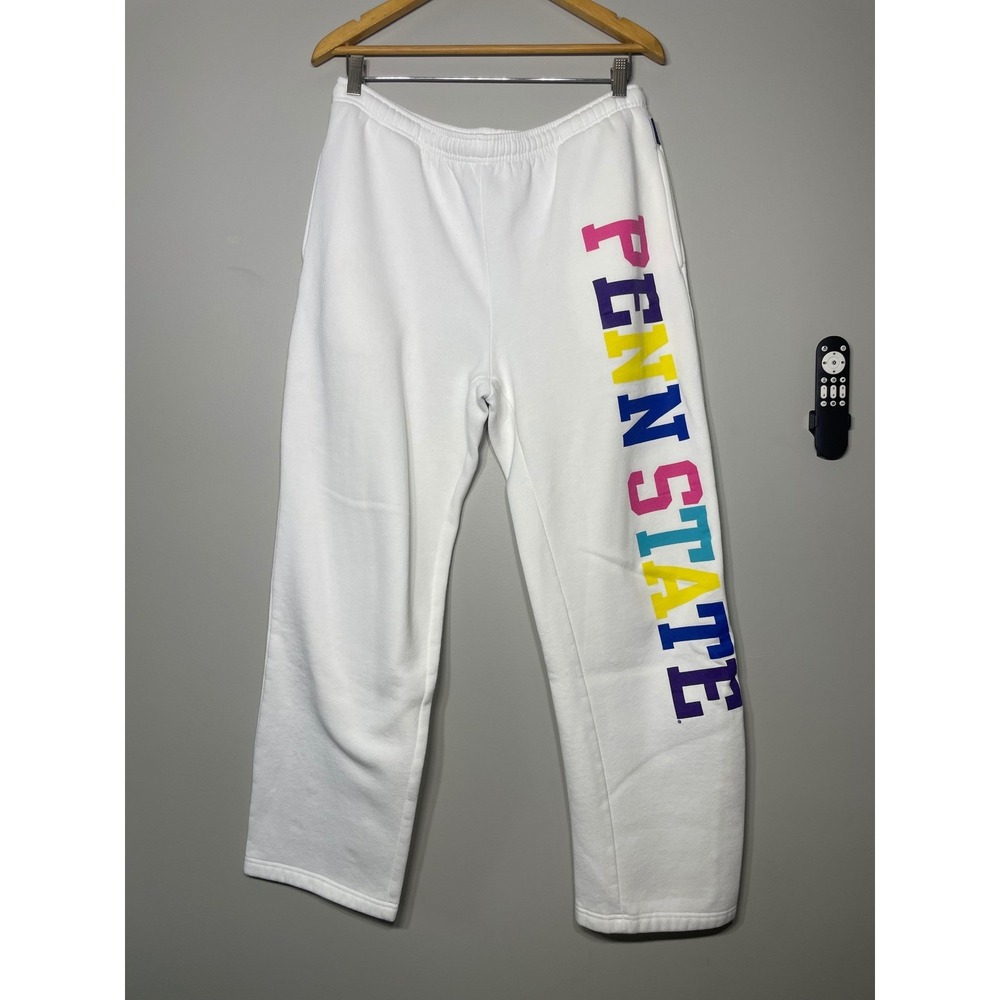 JanSport Penn State Sweatpants Women L White Good Multi-Color Graphic Fleece